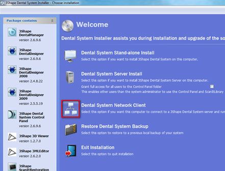 3Shape DS client installation on New PC