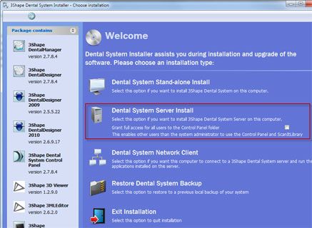 3Shape Dental Syste server installation on existing PC
