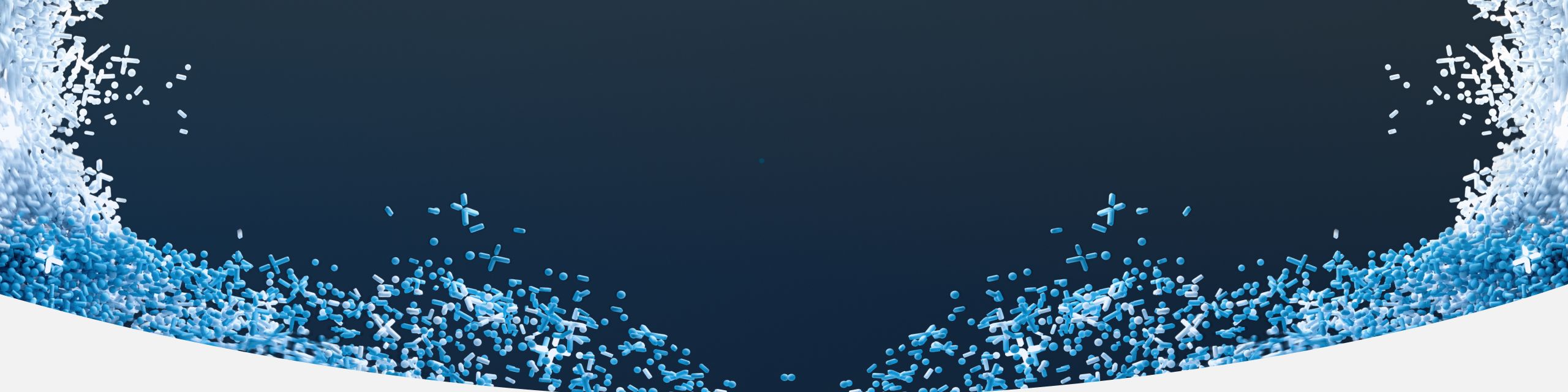Blue and white particle design