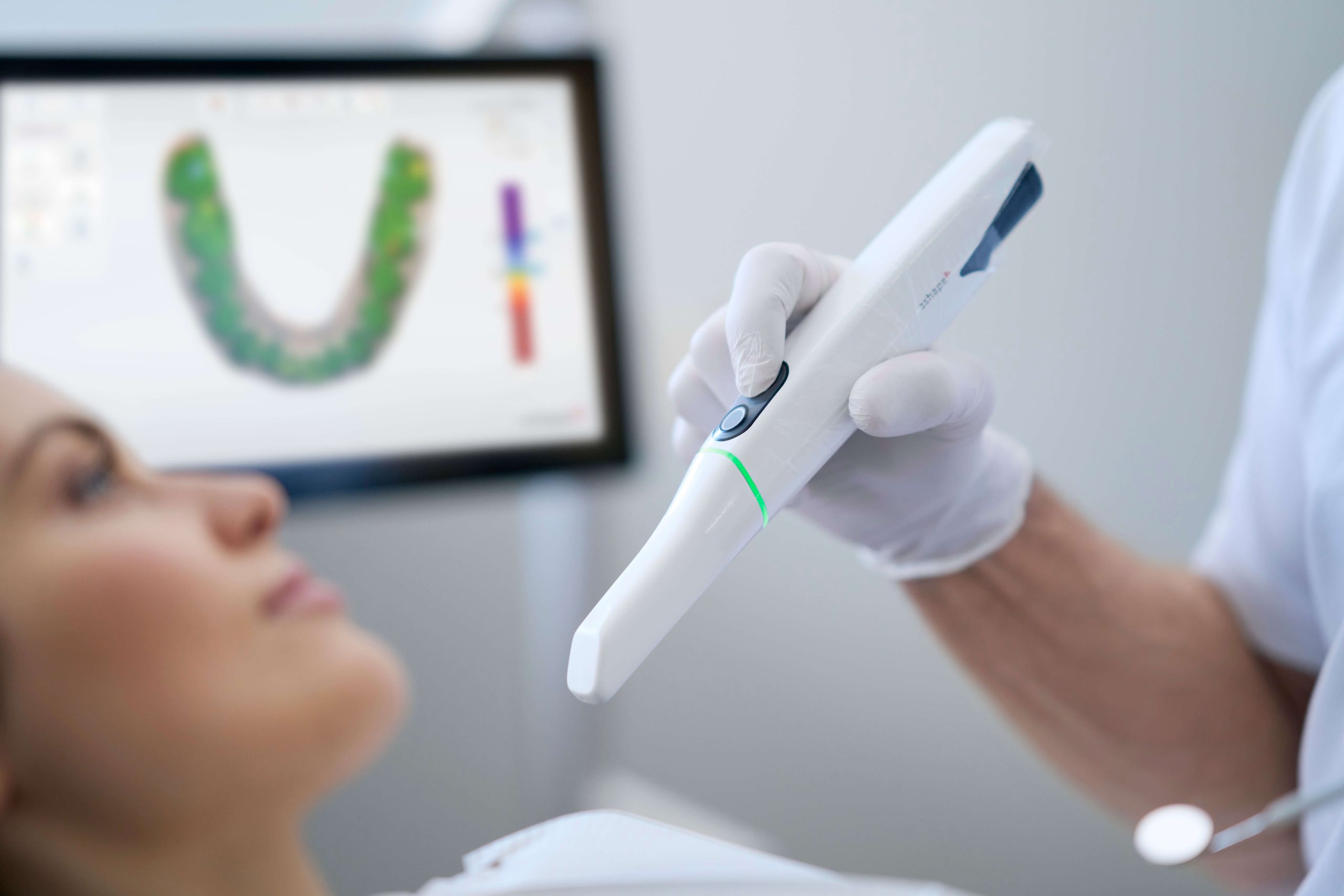 scanning with dental digital scanner