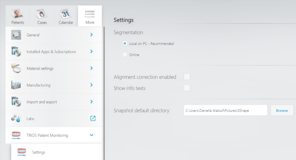 Snapshot folder path with automated file naming 