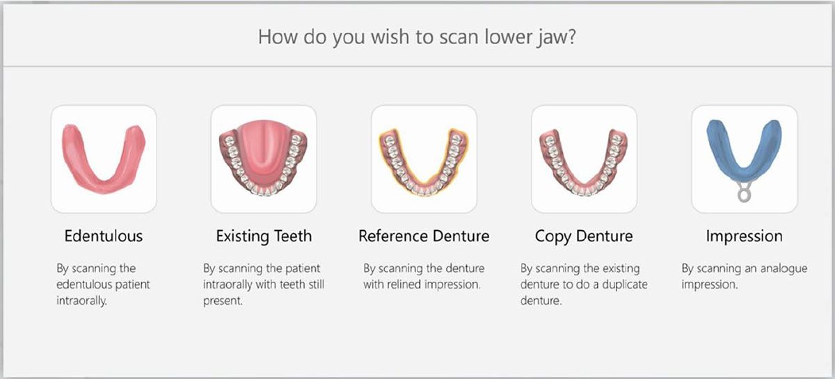 lower jaw scan options